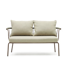 Load image into Gallery viewer, Salguer sofa in green cord and steel with a brown painted finish, 134 cm - image 2