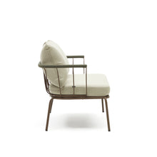 Load image into Gallery viewer, Salguer sofa in green cord and steel with a brown painted finish, 134 cm - image 6