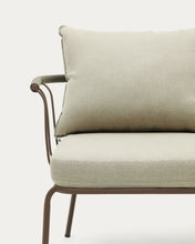 Load image into Gallery viewer, Salguer sofa in green cord and steel with a brown painted finish, 134 cm - image 9