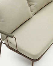 Load image into Gallery viewer, Salguer sofa in green cord and steel with a brown painted finish, 134 cm - image 10