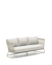 Load image into Gallery viewer, Saconca outdoor 3-seater sofa in rope cord and grey galvanised steel 189 cm - image 4