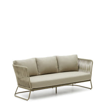 Load image into Gallery viewer, Saconca 3-seater outdoor sofa made of cord and green galvanised steel, 189 cm - image 3