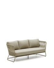 Load image into Gallery viewer, Saconca 3-seater outdoor sofa made of cord and green galvanised steel, 189 cm - image 4