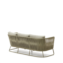 Load image into Gallery viewer, Saconca 3-seater outdoor sofa made of cord and green galvanised steel, 189 cm - image 5