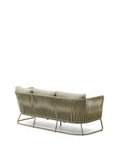 Load image into Gallery viewer, Saconca 3-seater outdoor sofa made of cord and green galvanised steel, 189 cm - image 6