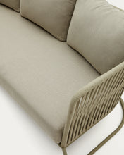 Load image into Gallery viewer, Saconca 3-seater outdoor sofa made of cord and green galvanised steel, 189 cm - image 10