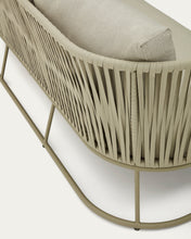 Load image into Gallery viewer, Saconca 3-seater outdoor sofa made of cord and green galvanised steel, 189 cm - image 13