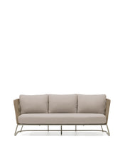 Load image into Gallery viewer, Saconca outdoor 3-seater sofa in rope cord and beige galvanised steel 189 cm