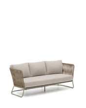 Load image into Gallery viewer, Saconca outdoor 3-seater sofa in rope cord and beige galvanised steel 189 cm - image 2