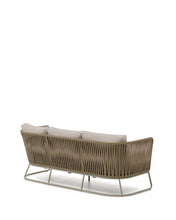 Load image into Gallery viewer, Saconca outdoor 3-seater sofa in rope cord and beige galvanised steel 189 cm - image 3