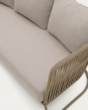 Load image into Gallery viewer, Saconca outdoor 3-seater sofa in rope cord and beige galvanised steel 189 cm - image 5