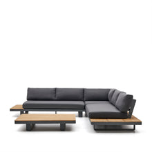 Load image into Gallery viewer, Tosqueta 5-seater corner sofa and table set made from aluminium and solid teak wood FSC 100%
