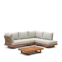 Load image into Gallery viewer, Raco 5 seater corner sofa and coffee table, made from solid acacia wood - image 3