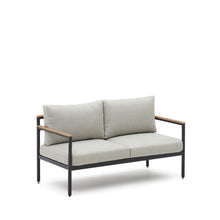 Load image into Gallery viewer, Aiguafreda set, 2 seater sofa, 2 chairs &amp; coffee table made from grey aluminium &amp; acacia - image 3