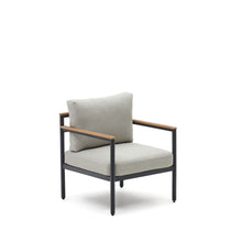 Load image into Gallery viewer, Aiguafreda set, 2 seater sofa, 2 chairs &amp; coffee table made from grey aluminium &amp; acacia - image 5