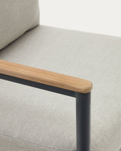Load image into Gallery viewer, Aiguafreda set, 2 seater sofa, 2 chairs &amp; coffee table made from grey aluminium &amp; acacia - image 13