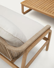Load image into Gallery viewer, Vellana set: 3-seater sofa, 2 armchairs and coffee table made from FSC 100% solid acacia - image 7