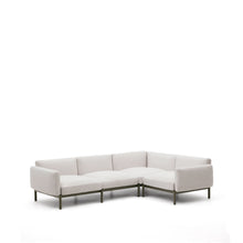 Load image into Gallery viewer, Sorells modular 5-seater outdoor corner sofa in aluminium with green finish 276 x 191,5 cm