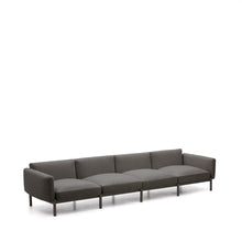 Load image into Gallery viewer, Sorells modular 4-seater outdoor sofa in aluminium with grey finish 370 cm