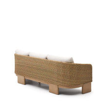 Load image into Gallery viewer, Xoriguer 3-seater sofa in synthetic rattan and solid eucalyptus wood, 223 cm FSC 100% - image 5