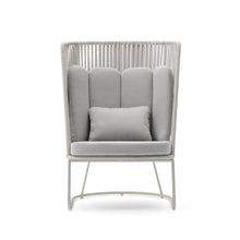 Load image into Gallery viewer, Saconca outdoor armchair with high backrest made of rope cord and grey galvanised steel - image 3