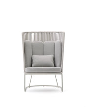 Load image into Gallery viewer, Saconca outdoor armchair with high backrest made of rope cord and grey galvanised steel - image 4
