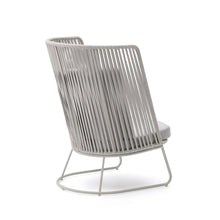 Load image into Gallery viewer, Saconca outdoor armchair with high backrest made of rope cord and grey galvanised steel - image 5