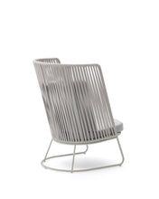 Load image into Gallery viewer, Saconca outdoor armchair with high backrest made of rope cord and grey galvanised steel - image 6