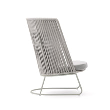 Load image into Gallery viewer, Saconca outdoor armchair with high backrest made of rope cord and grey galvanised steel - image 7