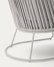 Load image into Gallery viewer, Saconca outdoor armchair with high backrest made of rope cord and grey galvanised steel - image 11