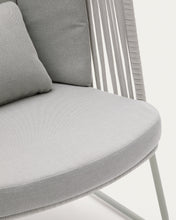 Load image into Gallery viewer, Saconca outdoor armchair with high backrest made of rope cord and grey galvanised steel - image 12