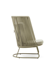 Load image into Gallery viewer, Saconca outdoor armchair with a high backrest made of cord and green galvanised steel - image 4