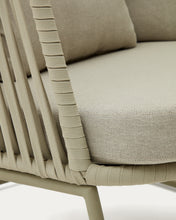 Load image into Gallery viewer, Saconca outdoor armchair with a high backrest made of cord and green galvanised steel - image 14