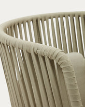 Load image into Gallery viewer, Saconca outdoor armchair with a high backrest made of cord and green galvanised steel - image 15