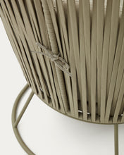 Load image into Gallery viewer, Saconca outdoor armchair with a high backrest made of cord and green galvanised steel - image 16