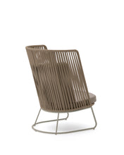 Load image into Gallery viewer, Saconca outdoor armchair with high backrest made of rope cord and beige galvanised steel - image 3