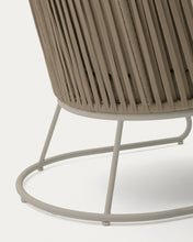 Load image into Gallery viewer, Saconca outdoor armchair with high backrest made of rope cord and beige galvanised steel - image 5