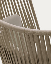 Load image into Gallery viewer, Saconca outdoor armchair with high backrest made of rope cord and beige galvanised steel - image 7