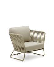 Load image into Gallery viewer, Saconca outdoor armchair made of cord and green galvanised steel - image 2