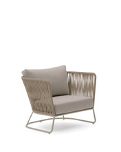Load image into Gallery viewer, Saconca outdoor armchair in rope cord and beige galvanised steel