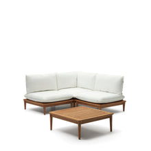 Load image into Gallery viewer, Portitxol set of 1 corner armchair, 2 modular armchairs and coffee table in solid teak - image 3