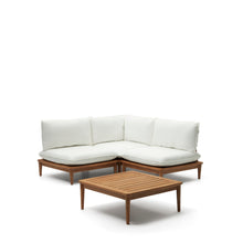 Load image into Gallery viewer, Portitxol set of 1 corner armchair, 2 modular armchairs and coffee table in solid teak - image 4