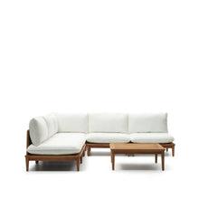Load image into Gallery viewer, Portitxol set of 1 corner armchair, 4 modular armchairs and coffee table in solid teak