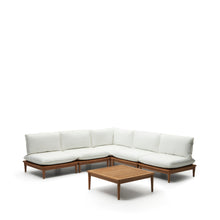 Load image into Gallery viewer, Portitxol set of 1 corner armchair, 4 modular armchairs and coffee table in solid teak - image 4