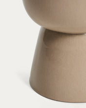 Load image into Gallery viewer, Mesquida outdoor side table in ceramic with glazed ecru finish Ø 36cm - image 3