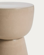 Load image into Gallery viewer, Mesquida outdoor side table in ceramic with glazed ecru finish Ø 36cm - image 4