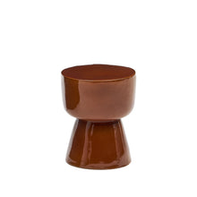 Load image into Gallery viewer, Mesquida outdoor side table in ceramic with glazed terracotta finish Ø 36cm