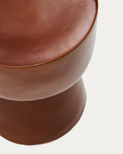 Load image into Gallery viewer, Mesquida outdoor side table in ceramic with glazed terracotta finish Ø 36cm - image 6