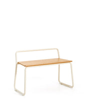 Load image into Gallery viewer, Tinn ash veneer bench with a beige metal structure, 75 cm - image 2
