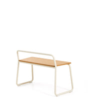Load image into Gallery viewer, Tinn ash veneer bench with a beige metal structure, 75 cm - image 6